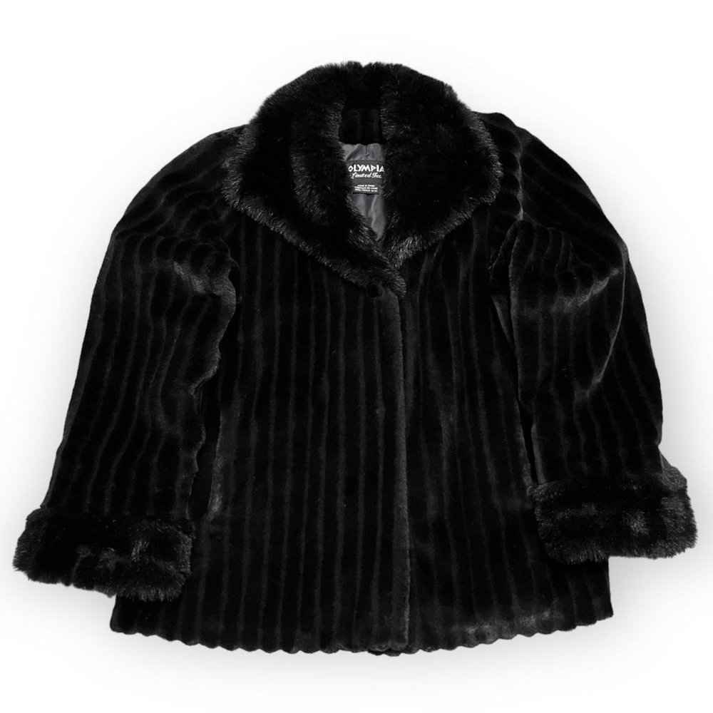 Vintage SOFT Faux Fur Luxury 90s Designer OLYMPIA Coat - Womens Medium